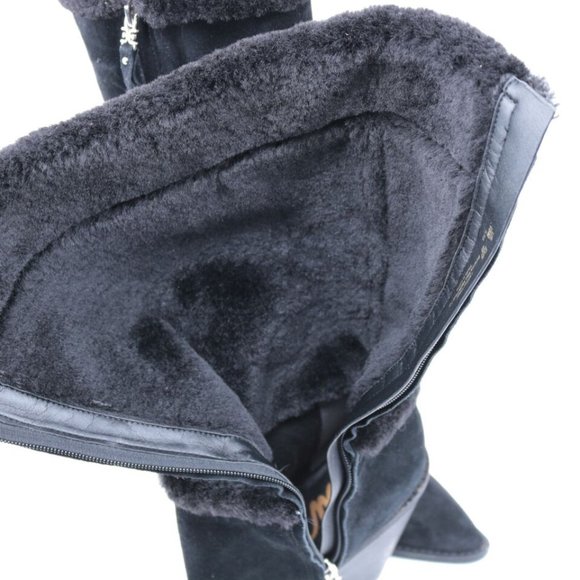 Sam Edelman Ilsa Faux Fur Suede Knee High Block Heel Boots Size 6 - Picture 9 of 9